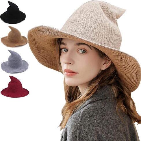 Halloween Witch Hats for Women - Foldable Wide Brim Halloween Hat for Party Costume Accessories in Kuwait
