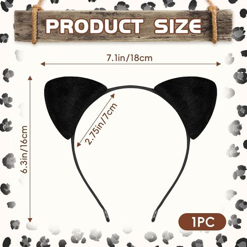 YouNuo Cat Ears Headband, Leopard Cat Woman Costume Headbands for Adult Women Girls, Halloween Cosplay Party Accessories in Kuwait