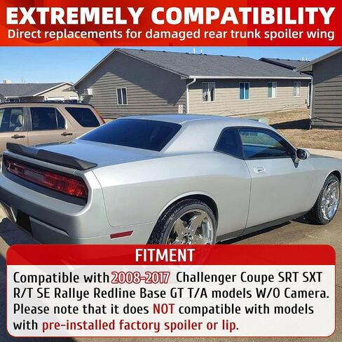 ECOTRIC Rear Trunk Spoiler Wing Compatible with 2008-2017 Dodge Challenger Coupe SRT SXT GT Demon Style in Saudi Arabia
