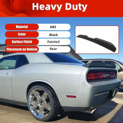 ECOTRIC Rear Trunk Spoiler Wing Compatible with 2008-2017 Dodge Challenger Coupe SRT SXT GT Demon Style in Saudi Arabia