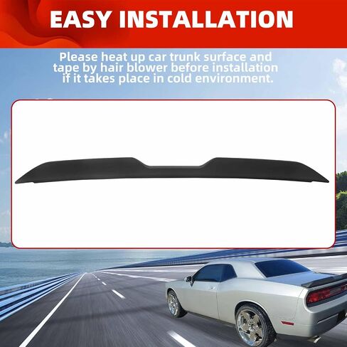 ECOTRIC Rear Trunk Spoiler Wing Compatible with 2008-2017 Dodge Challenger Coupe SRT SXT GT Demon Style in Saudi Arabia