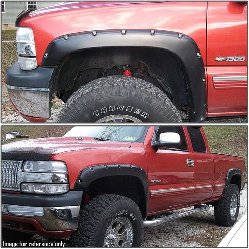 DNA MOTORING WF-CS07-85-MBK Pocket-Rivet Fender Wheel Flare 97.6" 78" Fleetside Bed[07-13 Chevy Silverado],Black in Saudi Arabia
