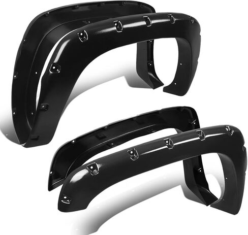DNA MOTORING WF-CS07-85-MBK Pocket-Rivet Fender Wheel Flare 97.6" 78" Fleetside Bed[07-13 Chevy Silverado],Black in Saudi Arabia