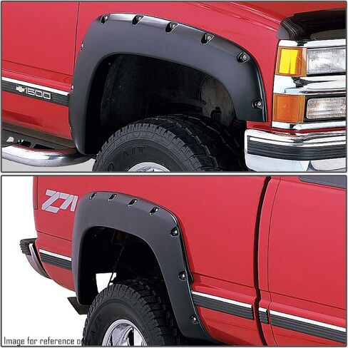 DNA MOTORING WF-CS07-85-MBK Pocket-Rivet Fender Wheel Flare 97.6" 78" Fleetside Bed[07-13 Chevy Silverado],Black in Saudi Arabia