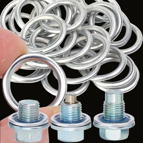 15pcs Car Oil Pan Drain Gasket Drainage Bolt Pad Iron Oil Drain Plug Gasket Replaceable Accessories for Volkswagen Audi in Saudi Arabia