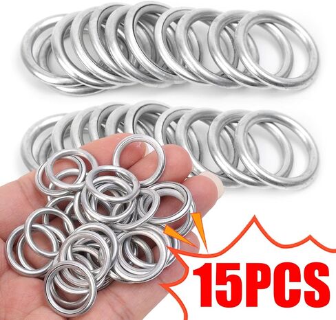 15pcs Car Oil Pan Drain Gasket Drainage Bolt Pad Iron Oil Drain Plug Gasket Replaceable Accessories for Volkswagen Audi in Saudi Arabia