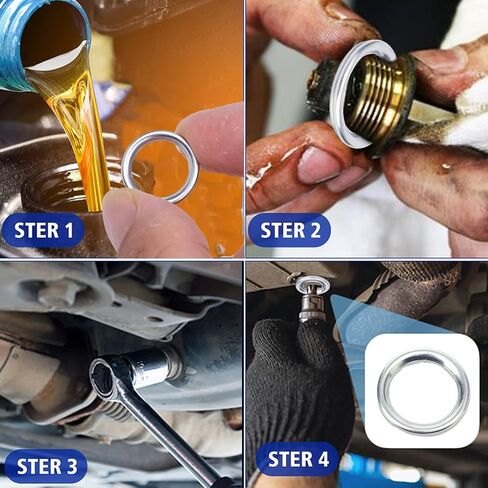 15pcs Car Oil Pan Drain Gasket Drainage Bolt Pad Iron Oil Drain Plug Gasket Replaceable Accessories for Volkswagen Audi in Saudi Arabia