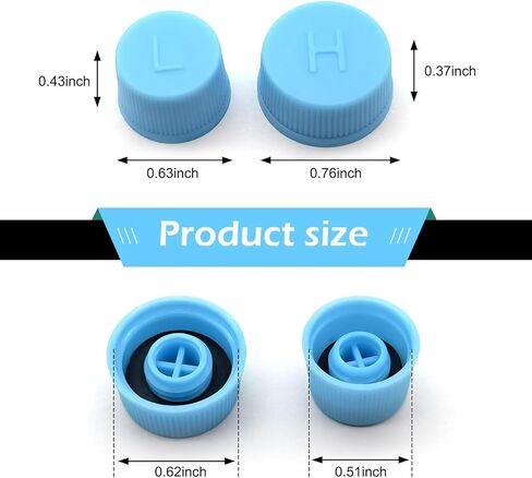 10 PCS Car A/C Valve Core Caps, Leakproof Air Conditioning Hose Valve Covers with "H/L" Distinction on Top, High and Low Pressure Port Covers, Air Conditioning Valve Core Nuts (Blue) in Saudi Arabia