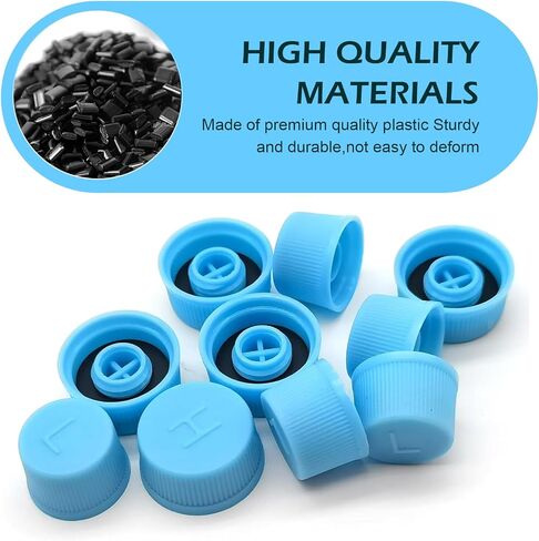 10 PCS Car A/C Valve Core Caps, Leakproof Air Conditioning Hose Valve Covers with "H/L" Distinction on Top, High and Low Pressure Port Covers, Air Conditioning Valve Core Nuts (Blue) in Saudi Arabia
