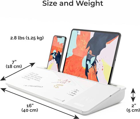 سبورة بيضاء لسطح المكتب من DeskBoard Buddy + 2 قلم تحديد - وسادة لوحة حامل للمسح الجاف للمكتب باللون الأسود لسطح طاولة الكمبيوتر - حجم صغير، قابلة للحمل، لوحة مفكرة زجاجية لسطح الطاولة مع حامل قلم تحديد صغير - امسحها بعيدًا in Kuwait
