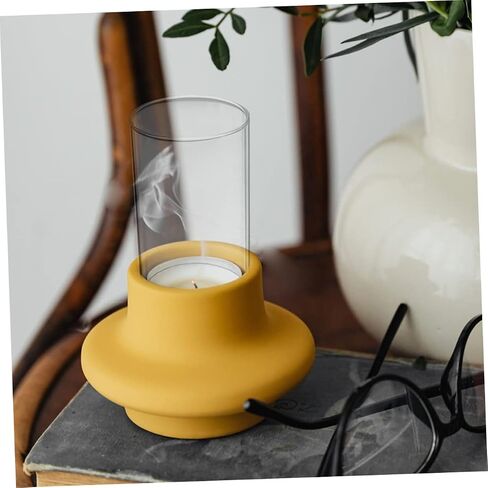 Ciieeo 2pcs شمعة القبة الشفافة تغطي حاملي الشمعة الزخرفية لإضاءة المزاج Cloche Cloche للمنزل و in Kuwait