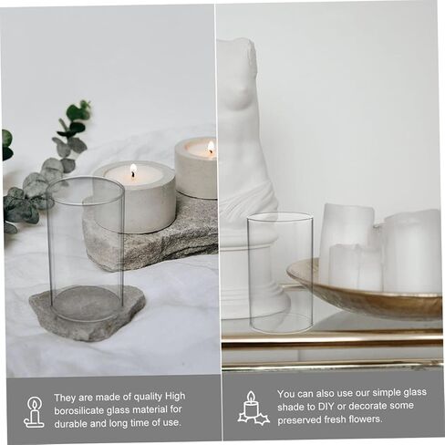 Ciieeo 2pcs شمعة القبة الشفافة تغطي حاملي الشمعة الزخرفية لإضاءة المزاج Cloche Cloche للمنزل و in Kuwait