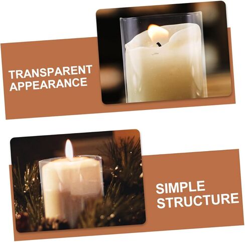 Clear Candle Holder Sleeve Open Ended Shade for Household Use for Weddings and Home Decor Transparent Design in Saudi Arabia