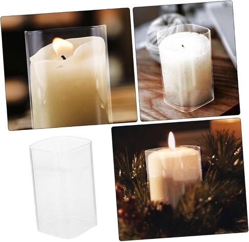 Clear Candle Holder Sleeve Open Ended Shade for Household Use for Weddings and Home Decor Transparent Design in Saudi Arabia