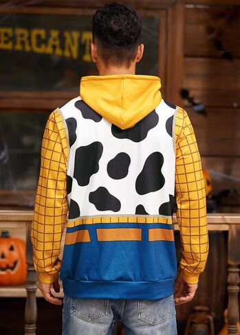 Arvilhill Men's Halloween Costume Hoodies Adult Cosplay Funny Print Pullover with Pocket (S-3XL) in Saudi Arabia