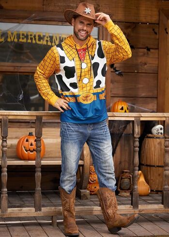 Arvilhill Men's Halloween Costume Hoodies Adult Cosplay Funny Print Pullover with Pocket (S-3XL) in Saudi Arabia
