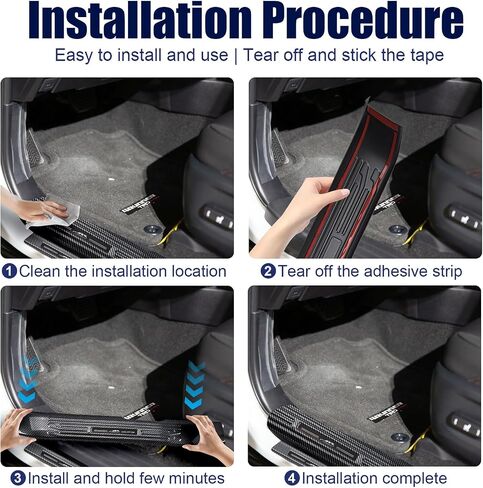 Carbon Fiber Door Sill Protector, Interior & Exterior Anti-Scratch Guards, Compatible with 2025 Toyota 4Runner (Exterior Door Sill) in Saudi Arabia