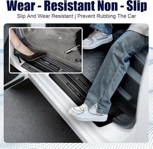 Carbon Fiber Door Sill Protector, Interior & Exterior Anti-Scratch Guards, Compatible with 2025 Toyota 4Runner (Exterior Door Sill) in Saudi Arabia