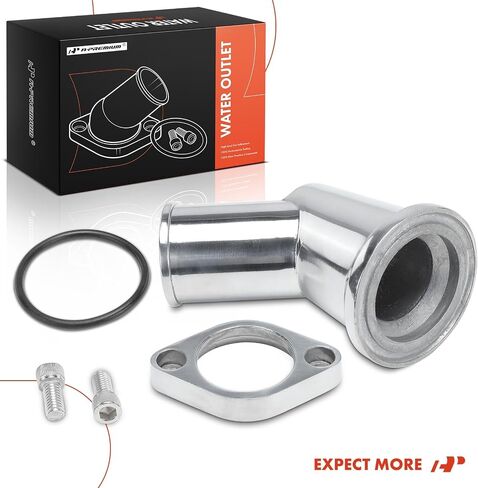 A-premium المصقول الألومنيوم 45 ° 360 قطب ماء/ترموستات السكن متوافق مع Chevy 265-502 كتلة صغيرة كبيرة ، مع حلقة O و 2 براغي ، 4.3L 4.4L 4.6L 4.9L 5.4L 5.4L 5.7L 6.6L 7.4L 7.4L 7.4L in Saudi Arabia