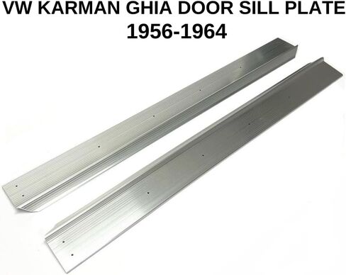 Omega Door Sill Cover Aluminium Trim مجموعة متوافقة مع VW Karmann Ghia Coupe & Convertible (1965-1974) (أغسطس 1964-1974) in Saudi Arabia