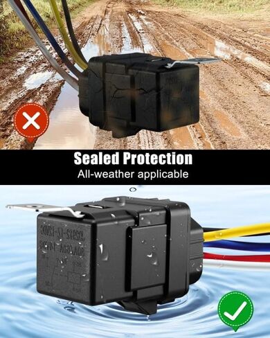 5PCS 80/60 Ampere 12 V DC Car Relay with 5-Pin Wiring Harness Connector, Heavy-Duty 12/16AWG Copper Wires, SPDT Waterproof Automotive Relays Kit in Saudi Arabia