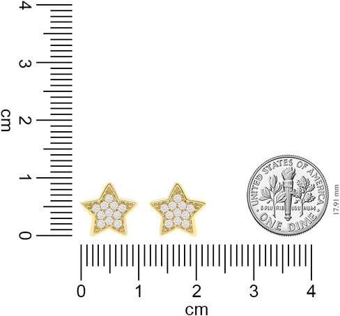 Earrings in 10k White Gold Star Shaped Stud Earrings with Natural Diamonds 1/10 Carat (F-G Color, SI1-SI2 Clarity) Fine Jewelry for Women Ideal Gifts for Birthday, Wedding in Saudi Arabia