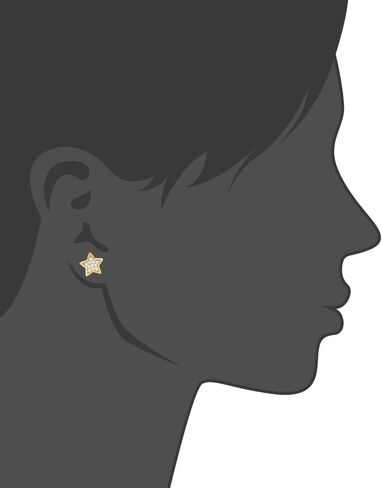 Earrings in 10k White Gold Star Shaped Stud Earrings with Natural Diamonds 1/10 Carat (F-G Color, SI1-SI2 Clarity) Fine Jewelry for Women Ideal Gifts for Birthday, Wedding in Saudi Arabia