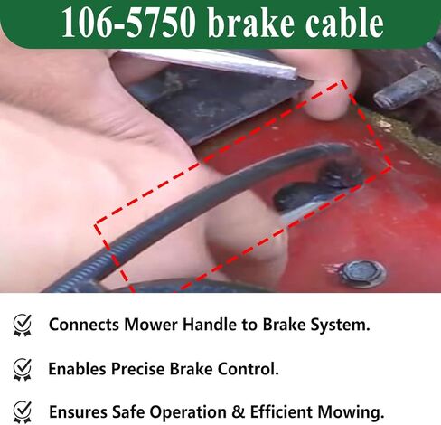 Lawn Mowers Brake Cable 106-5750 1065750 for Toro Super Recycler Trim Walk-Behind Lawn Mower fits Toro Super Recycler 20037 20038 20039 20054 20055 20057 fits Toro Trim 22164(PT 21) 22194 (PT 21) 21" in Saudi Arabia