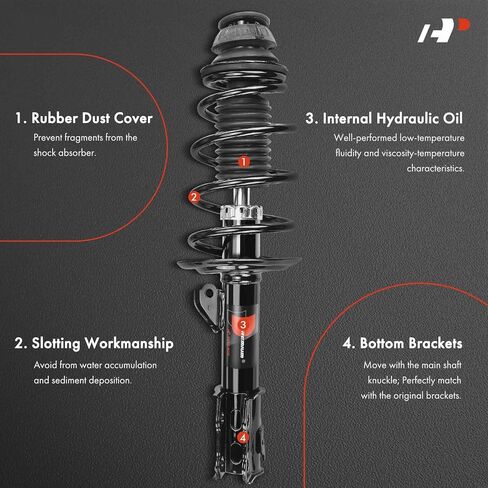 A-Premium Front Complete Strut & Coil Spring Assembly Compatible with Toyota Yaris 2012 2013 2014 2015, Hatchback, 2-PC Set in Saudi Arabia