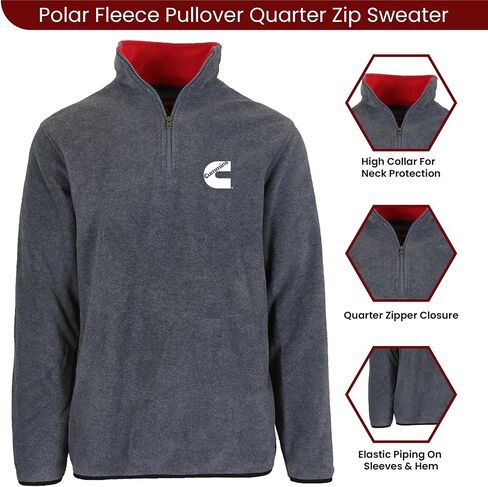 JH Design Group Men Cummins Diesel Quarter Zip Fleece Sweetshirt Jacket in Saudi Arabia