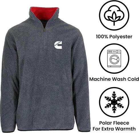 JH Design Group Men Cummins Diesel Quarter Zip Fleece Sweetshirt Jacket in Saudi Arabia