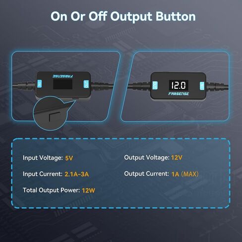 Farsense USB C إلى 12V ولاعة السجائر المحول-محول C إلى 12 فولت ، النوع C من الذكور إلى 12 فولت سجائر أخف ، كابل أنثى (1 قدم) يدعم شاشة الجهد لكاميرا DASH ، GPS ، مسجل القيادة ، إلخ 1 حزمة in Kuwait