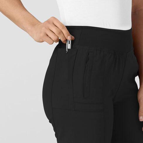 WonderWink W123 Women’s Comfort Waist Cargo Jogger Pant — Black, X-Large Tall in Saudi Arabia