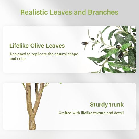 Faux Olive Tree 7FT – Tall Olive Trees Artificial Indoor with Natural Trunk and Lifelike Fruits, Large Fake Olive Tree Potted Artificial Plant for Home Office Living Room Decor in Kuwait