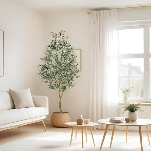 Faux Olive Tree 7FT – Tall Olive Trees Artificial Indoor with Natural Trunk and Lifelike Fruits, Large Fake Olive Tree Potted Artificial Plant for Home Office Living Room Decor in Kuwait