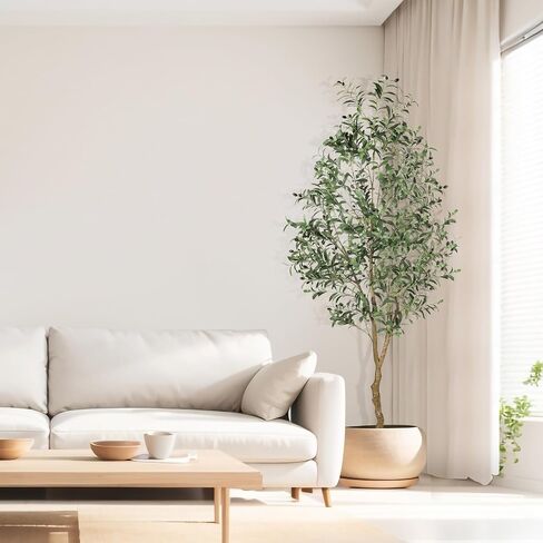 Faux Olive Tree 7FT – Tall Olive Trees Artificial Indoor with Natural Trunk and Lifelike Fruits, Large Fake Olive Tree Potted Artificial Plant for Home Office Living Room Decor in Kuwait