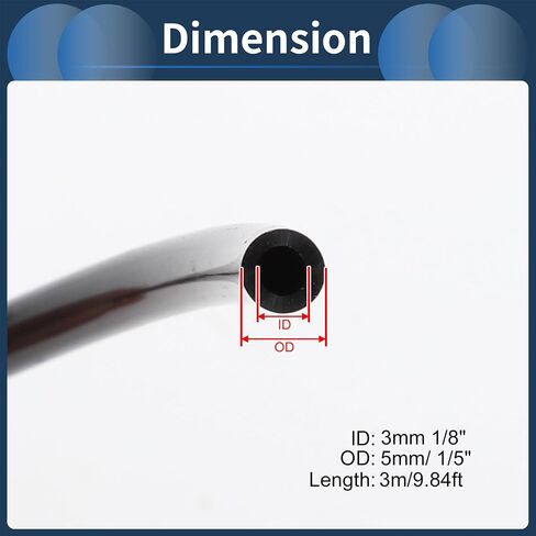 Petrol Fuel Line 5ft 1/8" ID Fuel Line Hose 1/5" OD Gas Line Pipe Hose for Chainsaw, String Trimmer and Blower Petrol Small Powersports Engines Black in Saudi Arabia