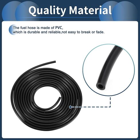 Petrol Fuel Line 5ft 1/8" ID Fuel Line Hose 1/5" OD Gas Line Pipe Hose for Chainsaw, String Trimmer and Blower Petrol Small Powersports Engines Black in Saudi Arabia