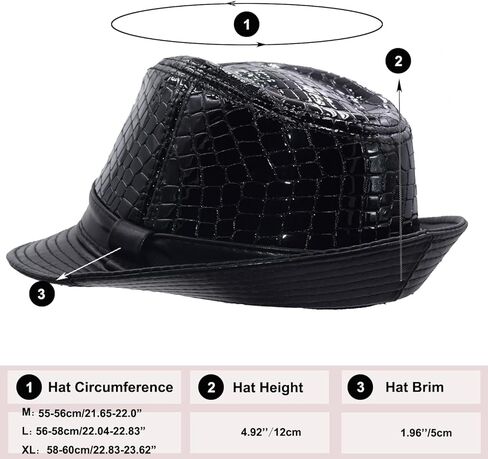 Vintage Cowhide Jazz Hats Classic Leather Fedora Hat in Kuwait