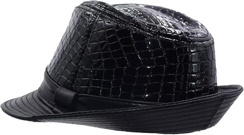 Vintage Cowhide Jazz Hats Classic Leather Fedora Hat in Kuwait