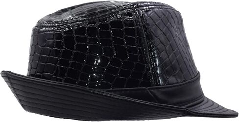 Vintage Cowhide Jazz Hats Classic Leather Fedora Hat in Kuwait