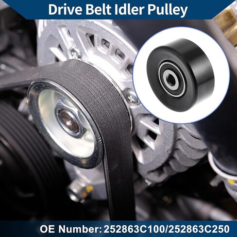 No.252863C100/252863C250 Drive Belt Idler Pulley for Hyundai Santa Fe 2007-2018 for Kia Sedona 2006-2012 Serpentine Tensioner Pulley Idler 1 Pc in Saudi Arabia