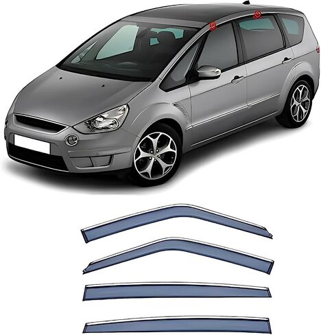 انحراف الرياح الرياح للسيارات من أجل S-Max 2000 2010 2011 2012 2013 ، Deflector Shield Side Window Sun Rain Guards Fisor On in Saudi Arabia
