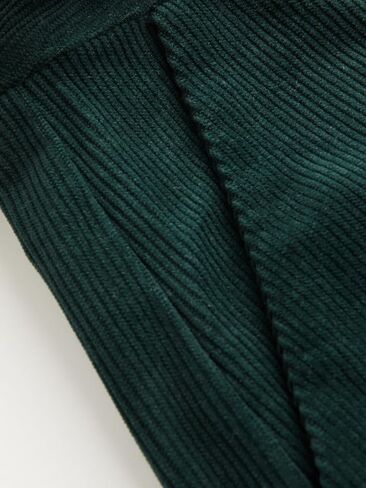CIDER Corduroy Middle Waist Pocket Straight Leg Trousers with Belt in Saudi Arabia