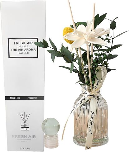 زهور مجففة من القصب من العطر المنزلي ، ناشر الحمام مع العصي ، 3.38oz الزيت الأساسي الياسمين ، لافندر معطرة ، للمنزل ، رائحة المكتب in Kuwait