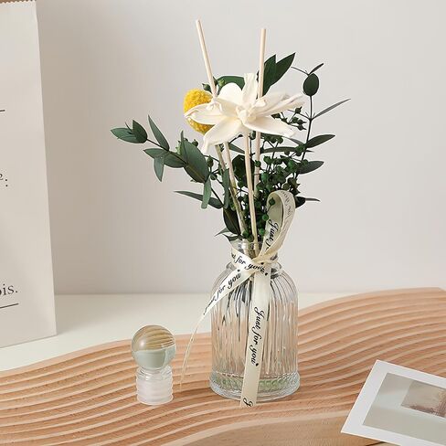 زهور مجففة من القصب من العطر المنزلي ، ناشر الحمام مع العصي ، 3.38oz الزيت الأساسي الياسمين ، لافندر معطرة ، للمنزل ، رائحة المكتب in Kuwait