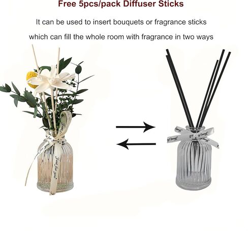 زهور مجففة من القصب من العطر المنزلي ، ناشر الحمام مع العصي ، 3.38oz الزيت الأساسي الياسمين ، لافندر معطرة ، للمنزل ، رائحة المكتب in Kuwait