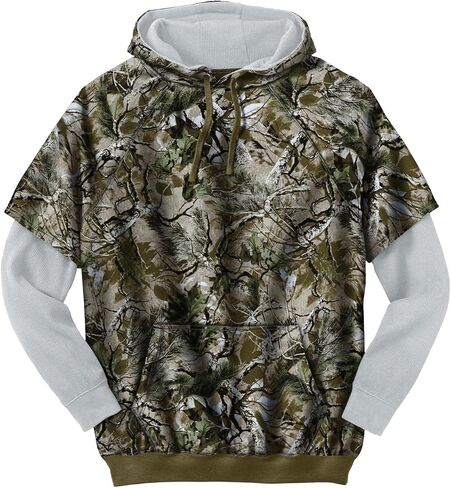 Boulder Creek by KingSize Men's Big & Tall Tall Thermal-Lined Layered Look Hoodie in Saudi Arabia