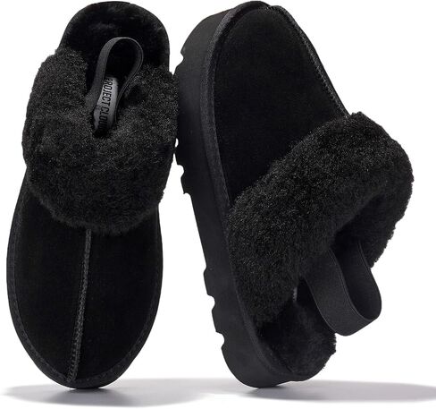 Project Cloud Genuine Suede Slippers for Women Indoor & Outdoor Disquette Womens Sandals Memory Foam Clogs for Women Shoes - Fur Water-Resistant House Shoes for Women Footwear (Slingy) in Kuwait