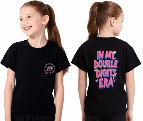 قميص عيد ميلاد الفتيات العاشر ، أرقائي المزدوجة عصر tshirt لمدة 10 سنوات ، إنه قميص عيد ميلادي تي شيرت تي شيرت in Kuwait